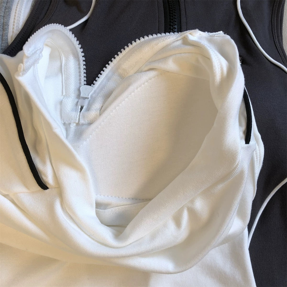 Barcelona Zip Up Built-In Bra Top